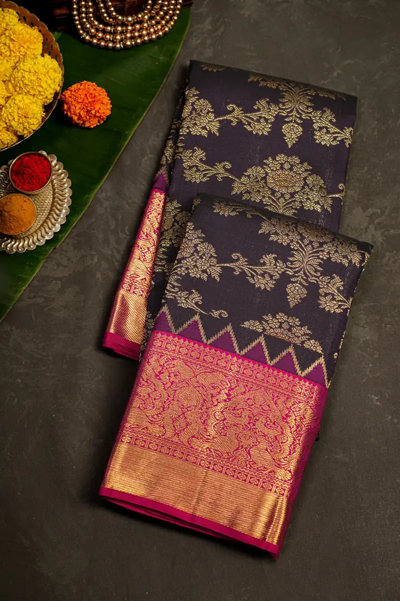 Kanchipuram Silk Black Saree