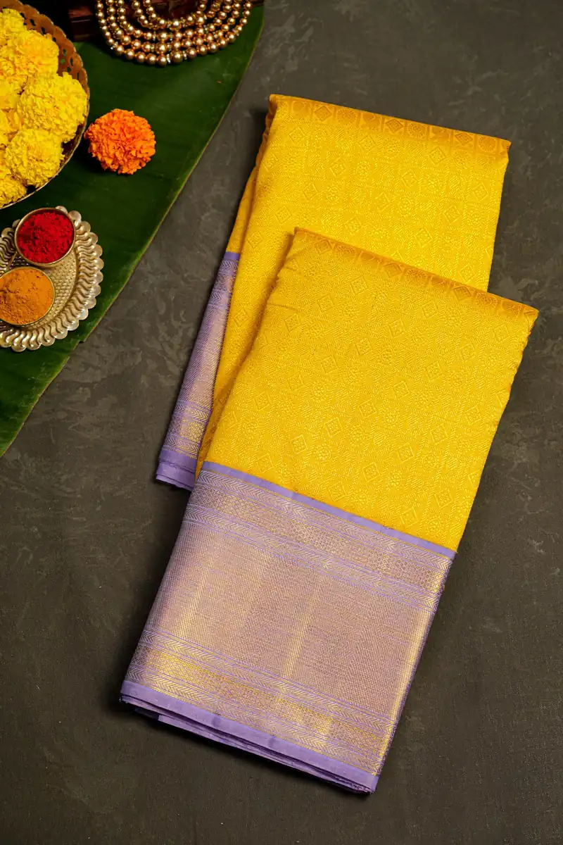 Kanchipuram Silk Mustard Saree