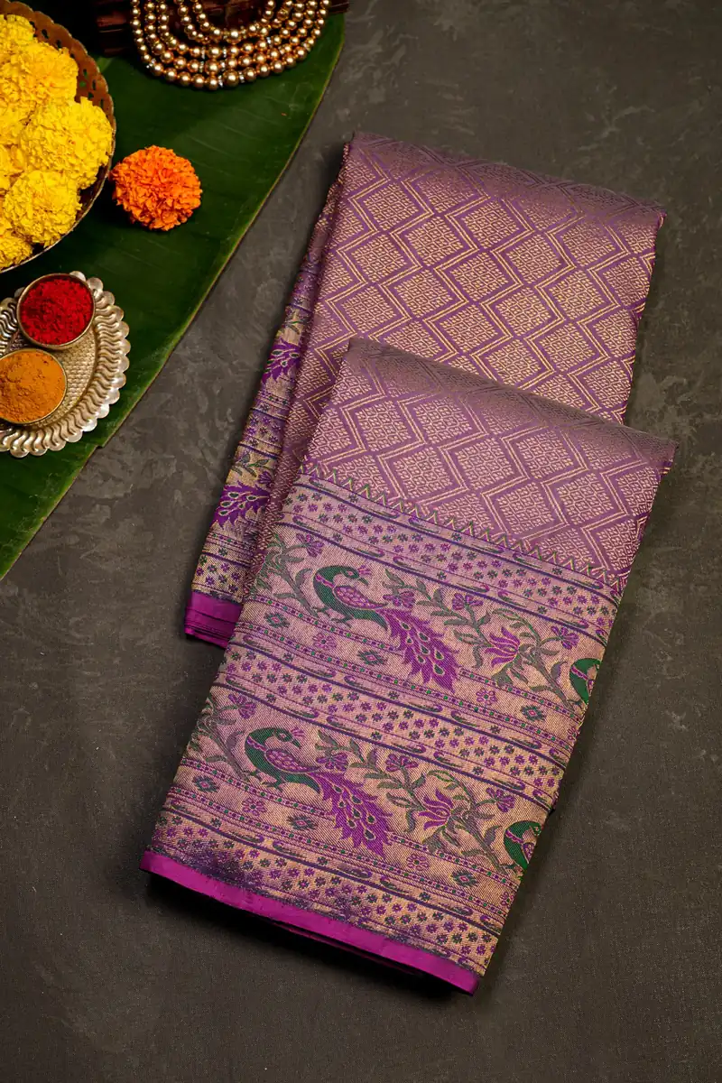 Kanchipuram Silk Purple Saree