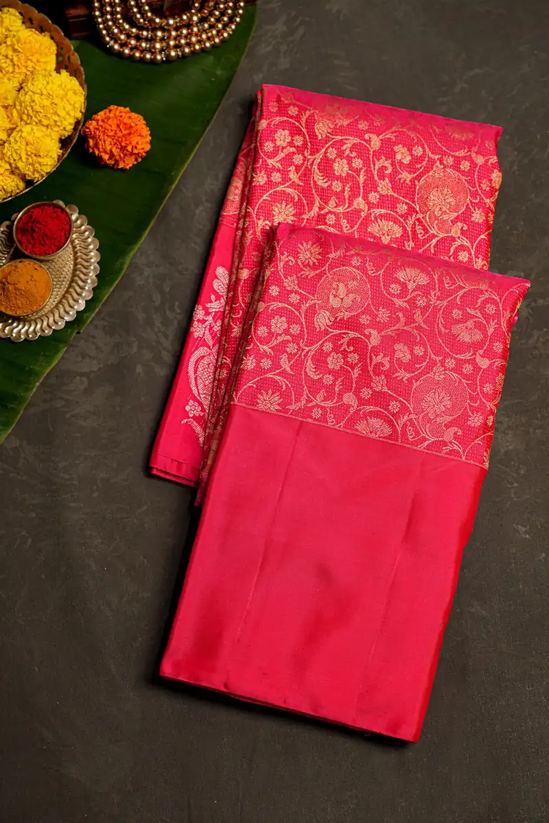 Kanchipuram Silk Pink Saree