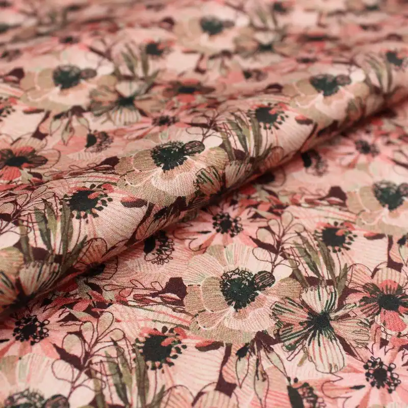 Pink abstract flowery print (RT-1065) - 1 MTR