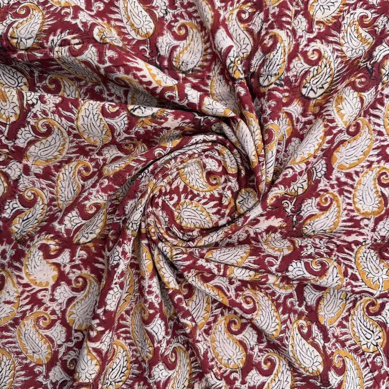 Red and white kalamkari print (RT-1366) - 1 MTR