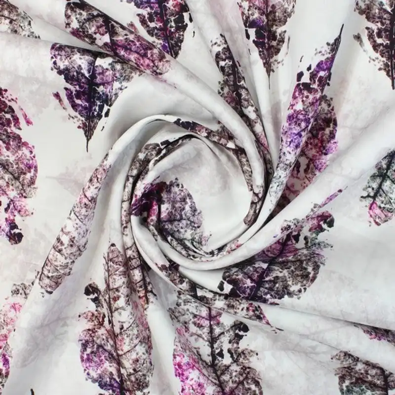 Pink & White abstract Leaf Print (RT-1150) - 1 MTR