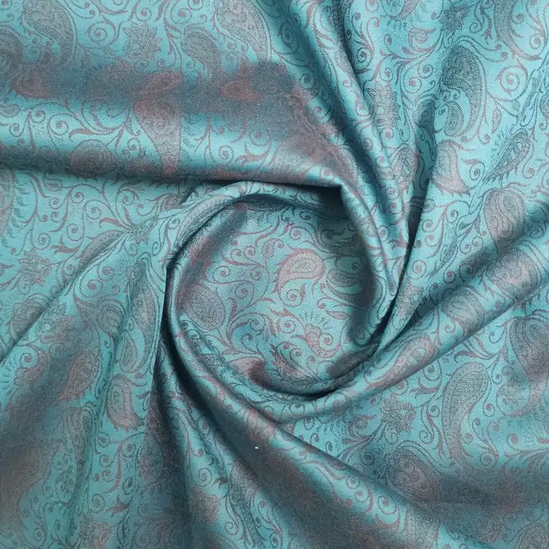 peacock colour leafy self design print (RT-1282) - 1 MTR