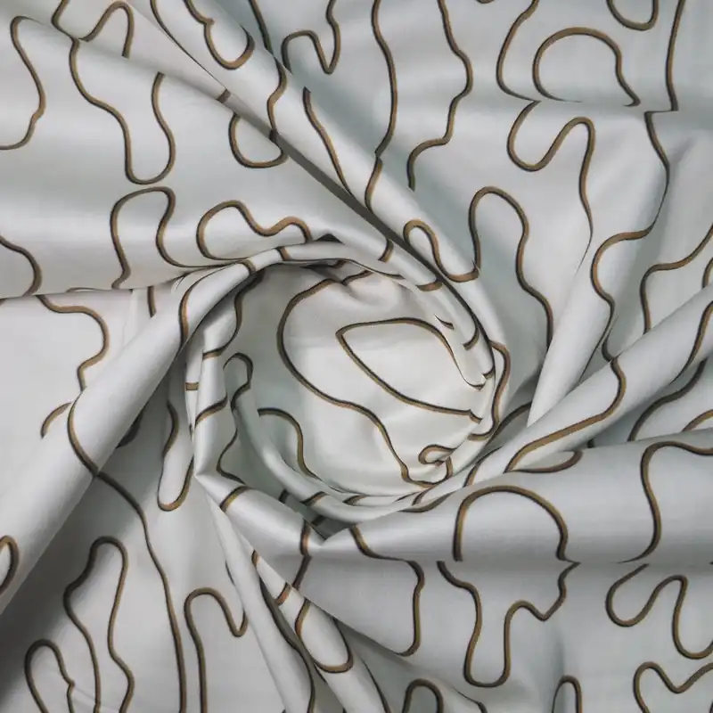 White and khaakee abstrack print (RT-1293) - 1 MTR