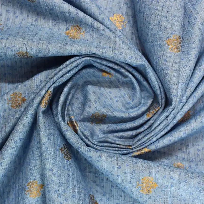 Light Blue self jacquard print (RT-1191) - 1 MTR