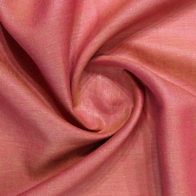 Rust orange self design european linen (RT-1108) - 1 MTR