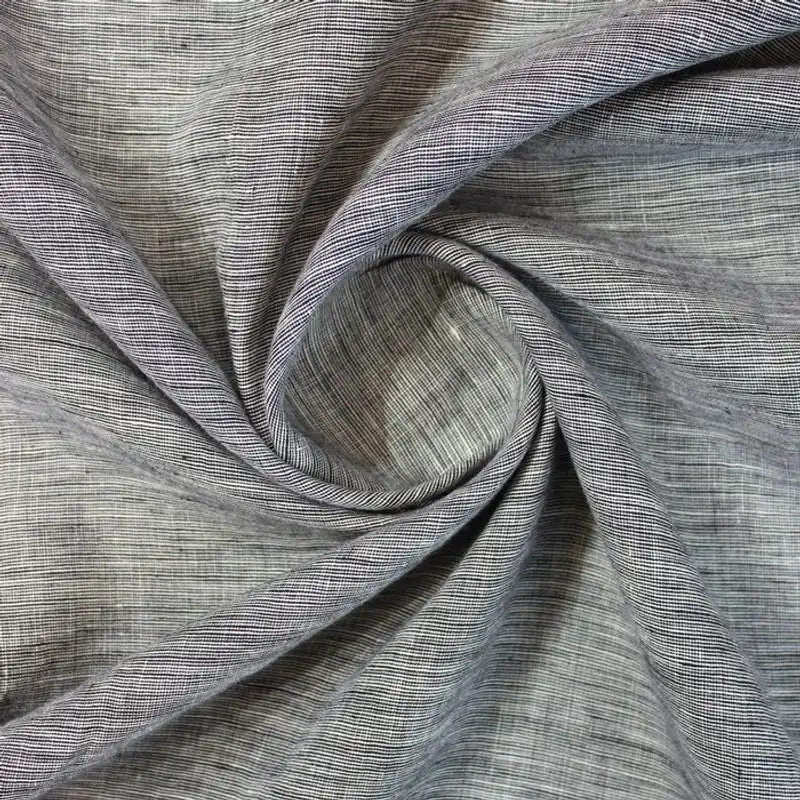 White & black self design european linen (RT-1100) - 1 MTR